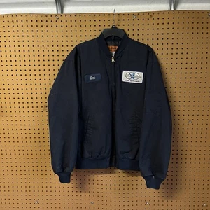 Cintas Mechanical Workwear Insulated Jacket W/ Patches Navy Size Men’s Large - Picture 1 of 12