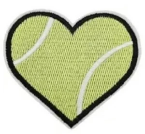 Sportball Herz Liebe bestickt Bügelbild Patch Tennis - Bild 1 von 1