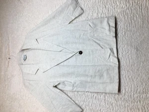 Vintage Joanna Blazer Womens Medium Beige Textured Single Button Jacket USA 90s - Picture 1 of 14