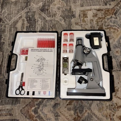 Vintage Tasco P1200ZFC Microscope Complete Set New Old Stock - Image 1 of 4