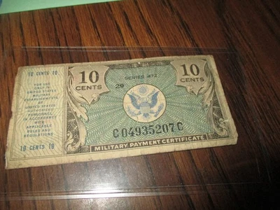 USA TEN CENTS MILITARY PAYMENT CERTIFICATE SERIES 472  1948 - 1951 - Image 1 of 2