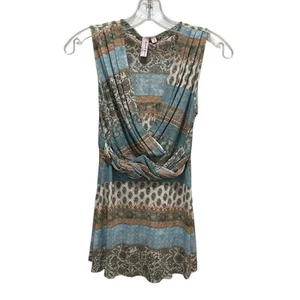 Sweet Pea Boho Strick Twist Front Tanktop ärmellos blau braun Damengröße Small - Bild 1 von 7