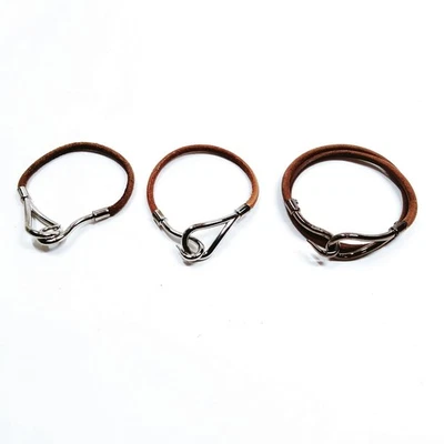 Pulseira Hermes SEM TARIFA 3 conjuntos couro marrom 1566781 - Imagem 1 de 4