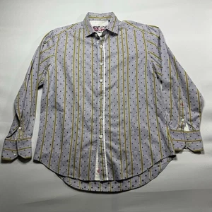 Robert Graham Herren Langarm lila gestreiftes Hemd mit Knopfleiste - Größe L - Bild 1 von 5