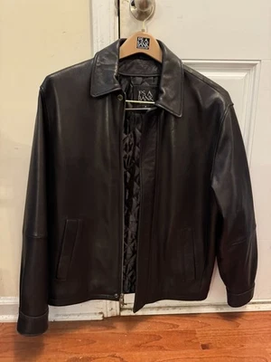 Jos. A. Bank Black 100% Genuine Leather Jacket  Coat Full Zip Collared S - Image 1 of 4