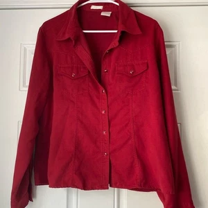 GNW rotes Western Style Wildleder Feel Knopfleiste Top Größe XL - Bild 1 von 7