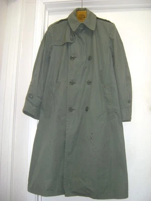 VTG QUARPEL RAINCOAT MENS 36R ARMY GREEN 274 TRENCH COAT #DSA100-76-C-0296 - Image 1 of 4