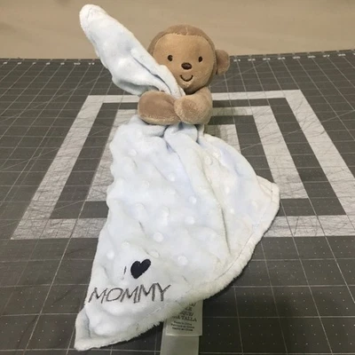 Child of Mine Carters Seguridad Lovey Peluche Mono I Love Mommy Azul Minky Baby Foto 1 de 4