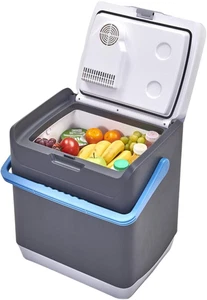 Thermec 25 Litre Mini Fridge with Integrated Handle, 12V in Car Socket & 240V Ma - Picture 1 of 12