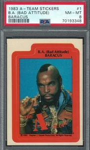 Pegatinas Topps Team 1983 1 Ba mala actitud Baracus PSA 8 casi nuevo-como nuevo - Imagen 1 de 2