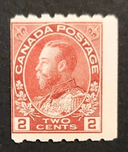 Stamps Canada Mint: #124  2c carmine Admiral coil  perf 8 horizontally  F MH - Picture 1 of 1