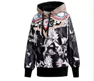 Adidas Originals Hoody Womens Jacket Floral Cheetah Small Multi Color CW1378 - Picture 1 of 6