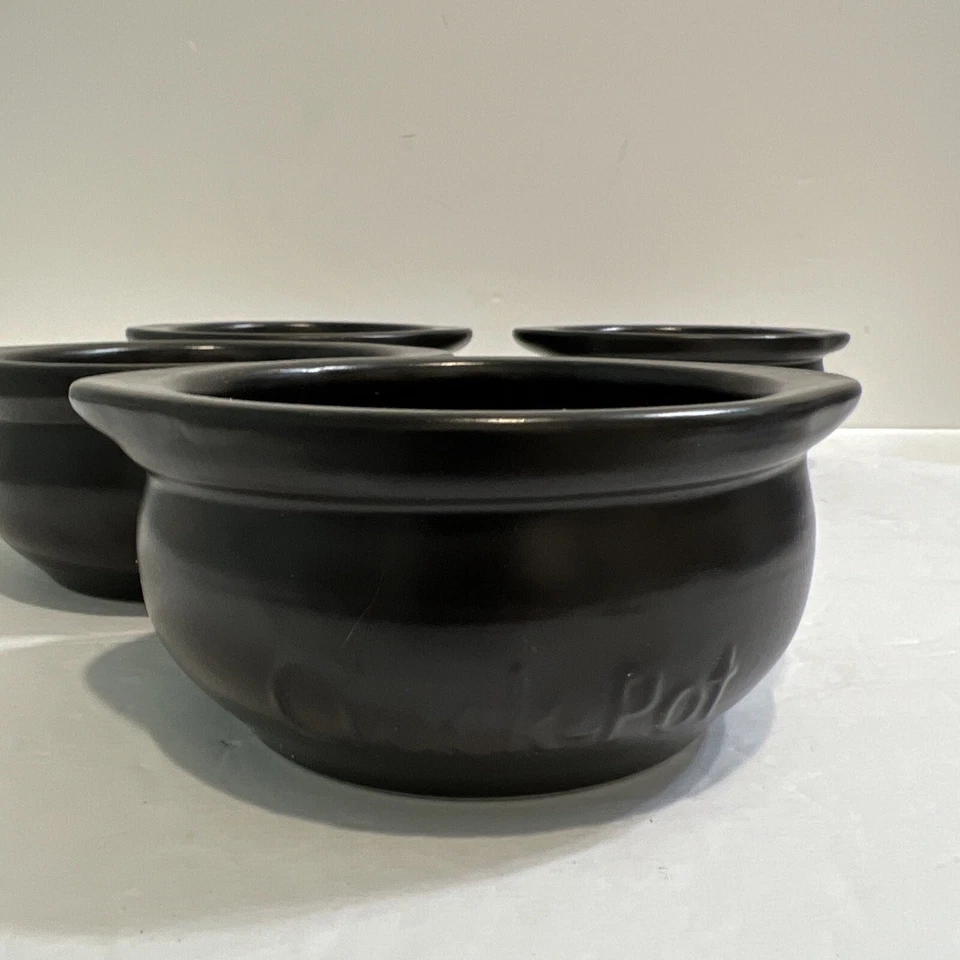Conjunto de 4 tigelas de sopa de argila preta para panela de crocodilo - Imagem 1 de 4