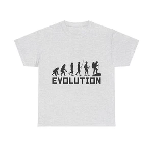 Evolution of Man To Hiker Wandern Camping Unisex schwere Baumwolle T-Shirt - Bild 1 von 29