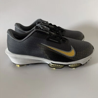 Nike Men’s 8 (WIDE) Infinity Tour BOA 2 Golf ShoesBlack/Grey/Gold FN6730-003 NEW - Image 1 of 4