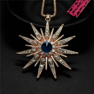 Мода женщин блестящий кристалл со стразами звезда подвеска свитер цепочка ожерелье - Изображение 1 из 4