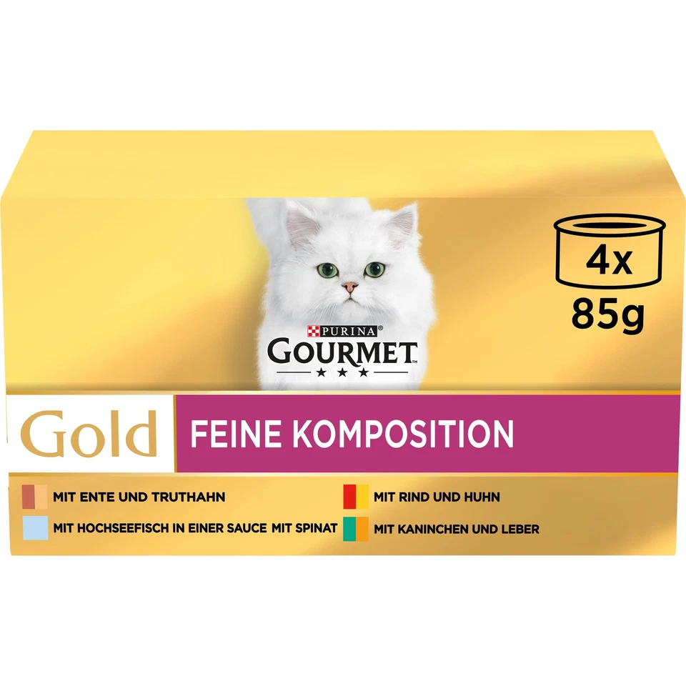 PURINA Gold Feine Komposition Katzenfutter nass Sorten-Mix 12er Pack 12 x 4 D... - Bild 1 von 4