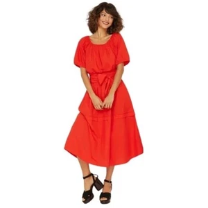 Vestido Midi ROBERTA ROLLER RABBIT Arria Día de San Valentín Campesino Plisado XL $198 Rojo - Imagen 1 de 11