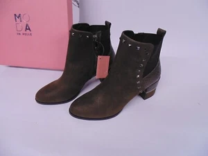 Moda In Pelle Kyanti Studded Block Heel Boots in Dark Green - Picture 1 of 6