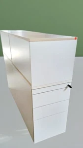 Steelcase Standcontainer Container 4 Auszüge weiß-Akazie Bürocontainer co0195 - Bild 1 von 4
