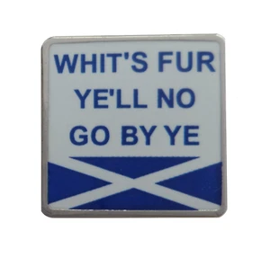 Insignia prendedor de jerga escocesa Whit's Fur Ye'll No Go By Ye Saltire - Imagen 1 de 3