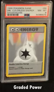 Pokemon Base Set Unlimited Shadowless Dbl. Colorless Energy SHADOWLESS PSA 8 (90 - Picture 1 of 2