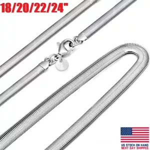 925 Sterling Solid Silver Men Women Jewelry Snake Chain 18- 24 Inch Necklace USA - Picture 1 of 14