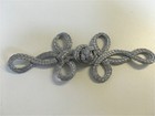 Frog Fasteners Button Knots Metallic Black & White