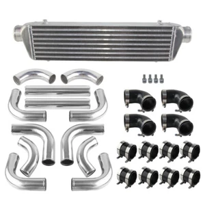 Universal Bar & Plate Front Mount Turbo Intercooler+12PCS 2.5'' Pipe Clamps Kit - Picture 1 of 12