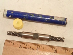 De colección PUTNAM Fresadora de Doble Extremo 1/4" Broca HSS 4 Flauta, Eje de 3/8", con Manguito, 3-3/8"L - Imagen 1 de 5