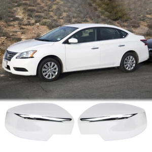 For Nissan Sylphy Sentra 2013-2019 Pair Side Wing Mirror Cover Cap Chrome Trim - Picture 1 of 10