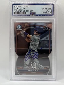 Max Clark Signed 2023 1st Bowman Draft Chrome #BDC-76 PSA/DNA Authenticated - Picture 1 of 2