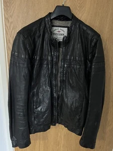 Mens Vintage Chevignon Leather Jacket Size XLarge-Finest Quality- Black - Picture 1 of 11