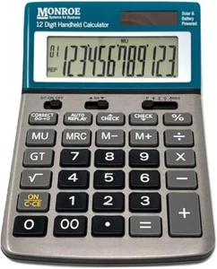 Monroe Handheld 12-Digit Paperless Calculator - Picture 1 of 3