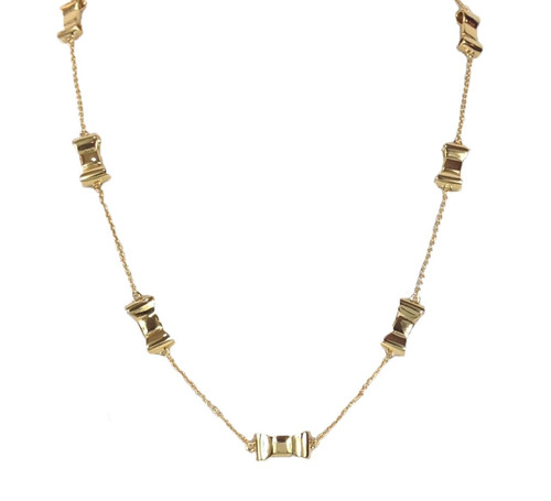 COLLANA KATE SPADE TAKE A BOW SPARGER FIOCCO ORO 12 CARATI METALLO PLACCATO ORO W1114