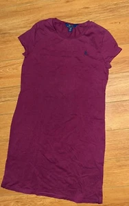 Polo Ralph Lauren Purple Girls Shirt Dress Short Sleeves Size XL 16 - Picture 1 of 2