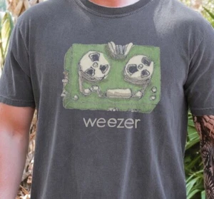 Weezer Green Album Cassette Tape T-Shirt on Vintage Black Comfort Colors Tee - Picture 1 of 6