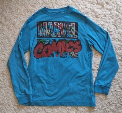 Old Navy Collectabilitees Marvel Comics T Shirt Youth Large Long Sleeve EUC - Image 1 of 4