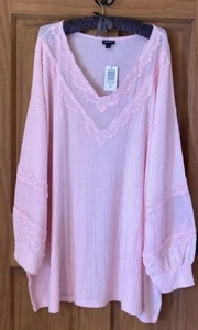 TORRID SWEATER LONG SLEEVE SWEATSHIRT LACE TRIM TOP 5 5X 5XL 28 NEW - Picture 1 of 6