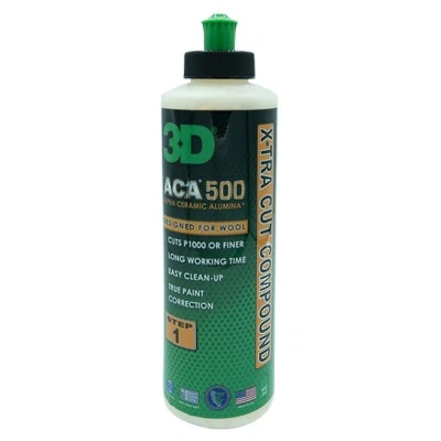 3D CAR CARE Compuesto de corte 3D ACA 500 X-tra Alpha cerámica cortes de alúmina P1000 y más fino 3M 236 ml