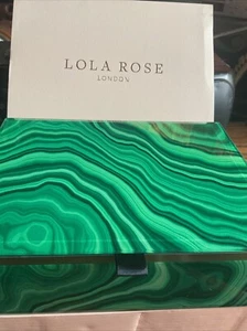 Lola Rose rechteckige Schmuckschatulle, Steindruck Malachit, Eis, 8 x 6 Zoll, sehr guter Zustand - Bild 1 von 24