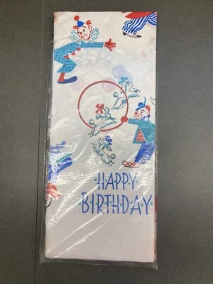 Cubierta de mesa de papel artesanal óxido vintage fiesta de cumpleaños payasos caniches 60"X 102" Foto 1 de 4