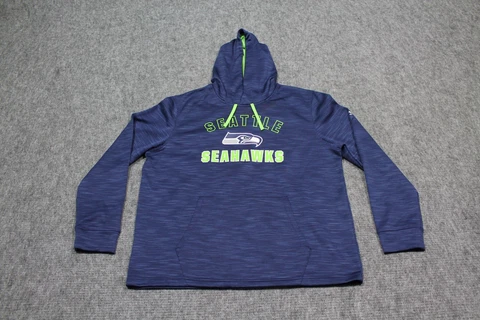 Seatle Seahawks Hoodie Sweater Adult Extra Large Blue TX3 Warm NFL Football Mens Cover