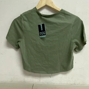 DSG Girl's Cut Off Short Sleeve Tee Olive Leaf DAG13118 Sporty Summer Trendy - Picture 1 of 5