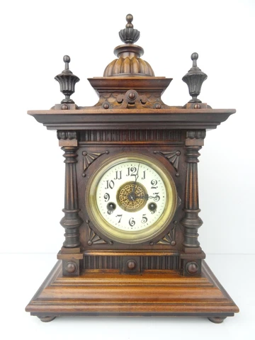 German Junghans Pfeilkreuz Castle Mantel Mantle Antique Clock 1920s 8 day Cover
