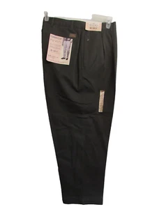 B.H.C. classic khakis pleated cuffed straight high rise 42X30 (38X29) NWT olive - Picture 1 of 11