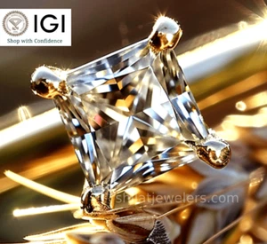 Lab grown diamond engagement ring princess cut 1.5 carat cvd - Picture 1 of 10