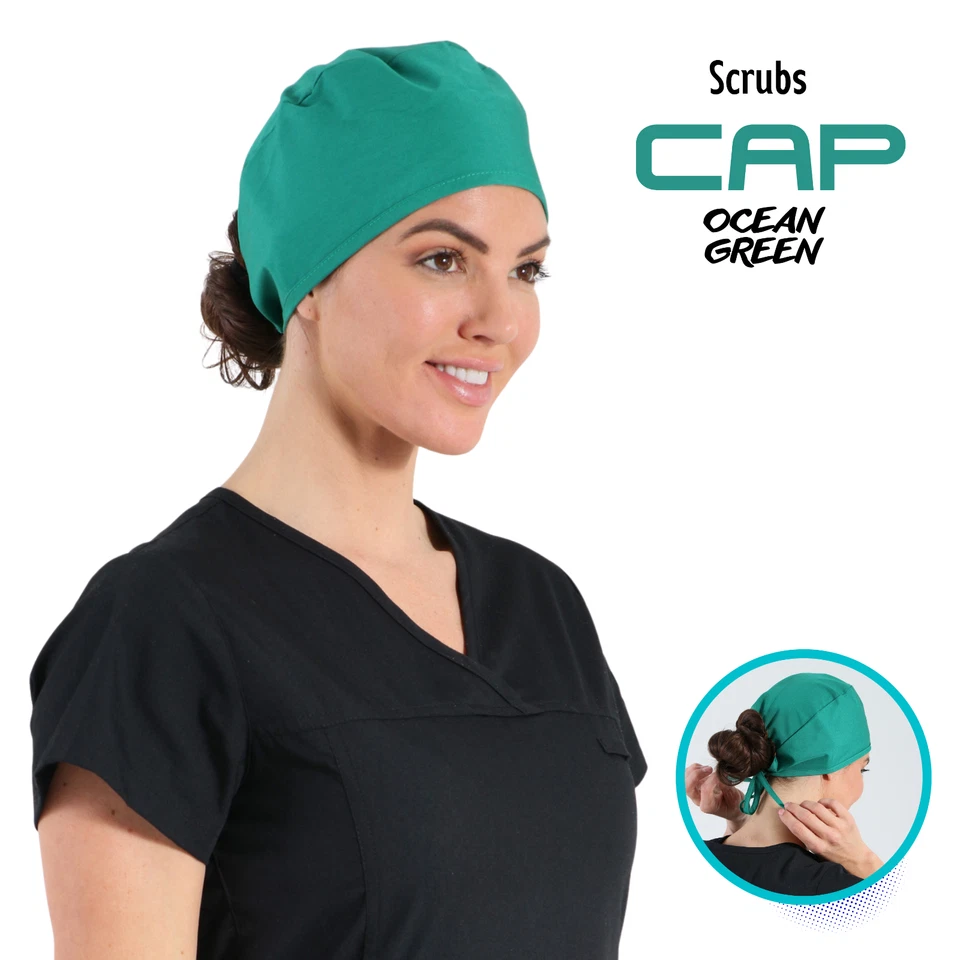 Surgical Scrub Cap Doctor Nurse Kitchen Saloon Cotton Hat Adjustable Ot Cap - Image 1 of 2