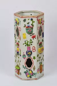 ANTIGUO 19o SOMBRERO DE PORCELANA CHINA SOPORTE JARRÓN DISEÑO DINASTÍA CHINA QING - Imagen 1 de 10