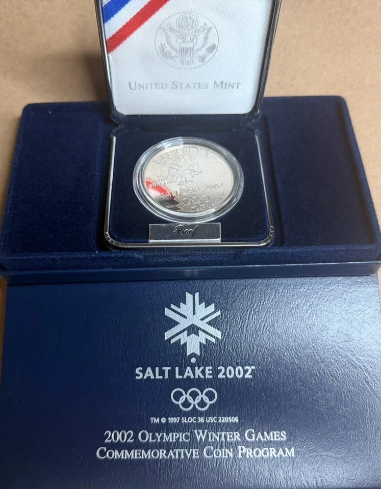 2002 Olympic Winter Games Salt Lake Commemorative Proof 90% Silver Dollar COA - Image 1 of 1